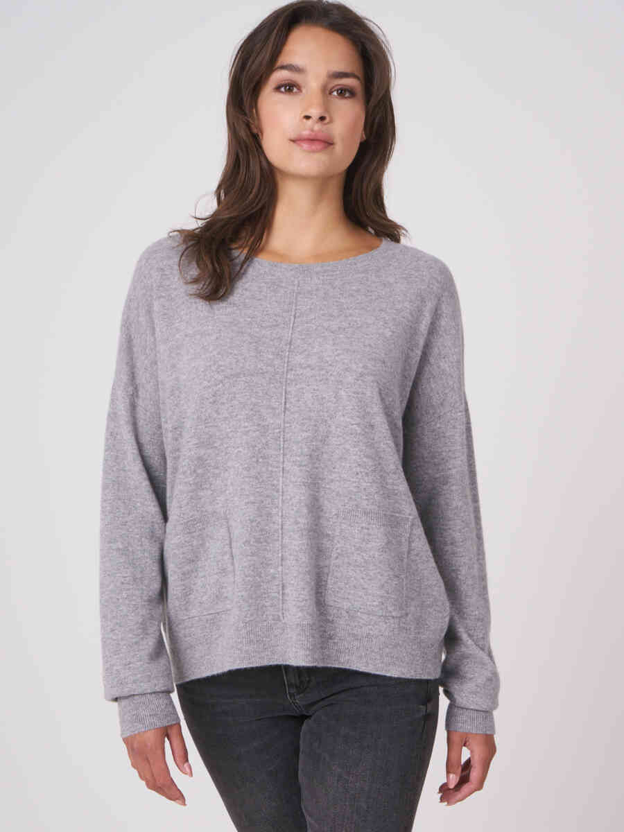 Cashmere sweater with front pockets image number 4