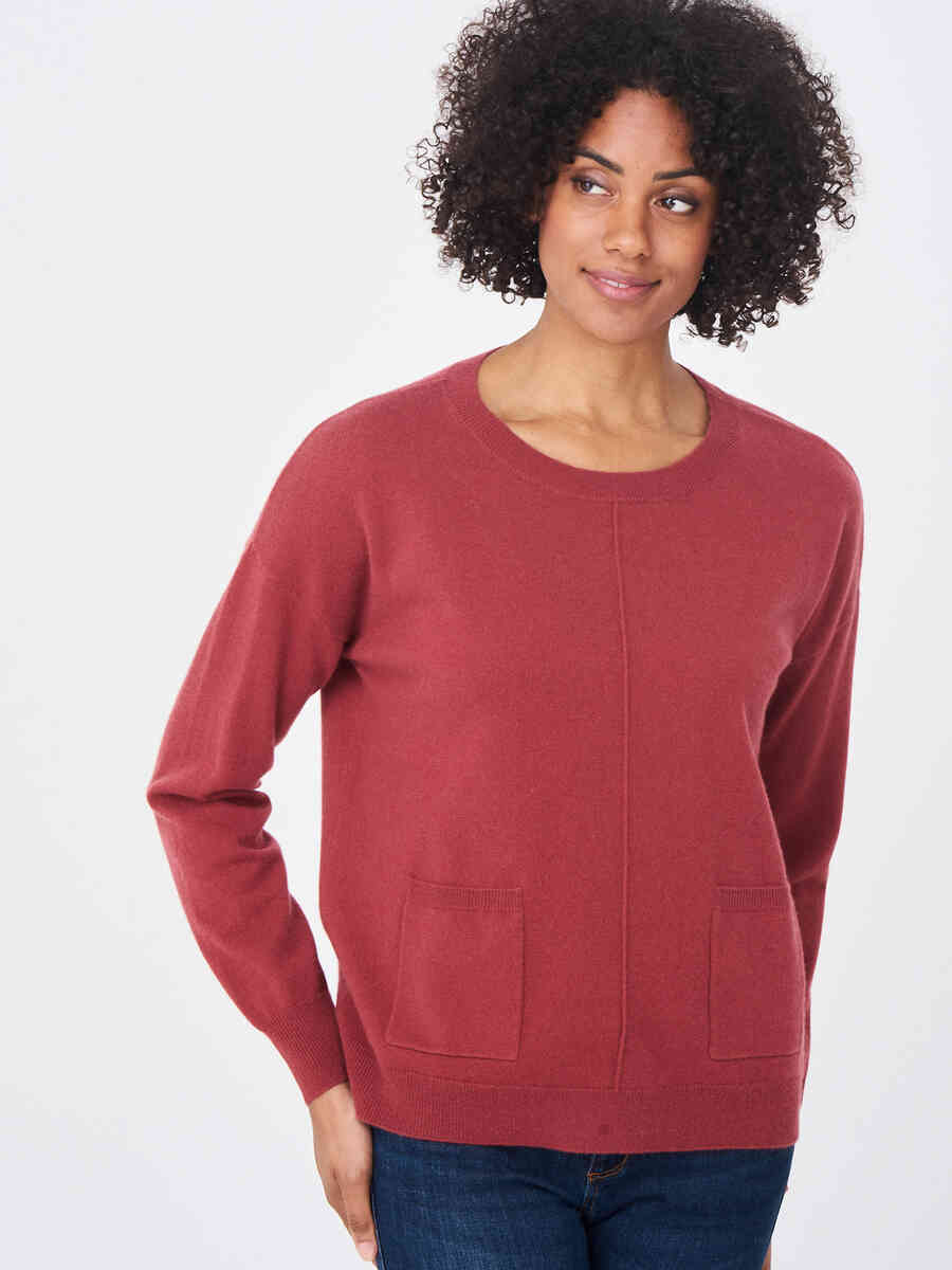 Cashmere sweater with front pockets image number 32