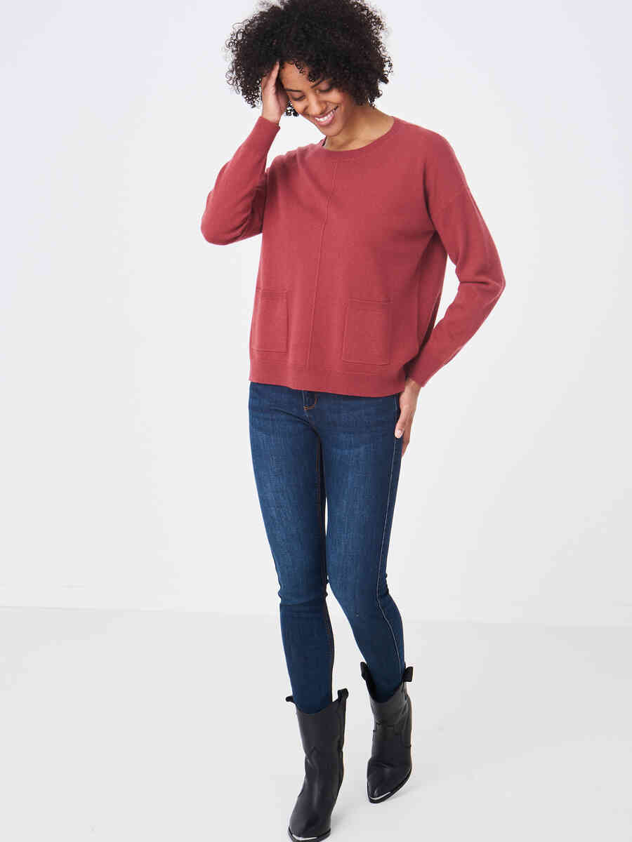 Cashmere sweater with front pockets image number 35