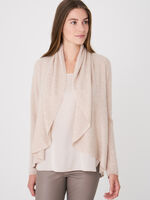 Open organic cashmere cardigan with shawl neck image number 1
