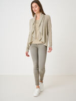Open organic cashmere cardigan with shawl neck image number 3