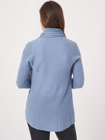 Open organic cashmere cardigan with shawl neck image number 1