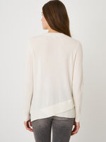 Organic cashmere sweater with diagonal hem image number 1