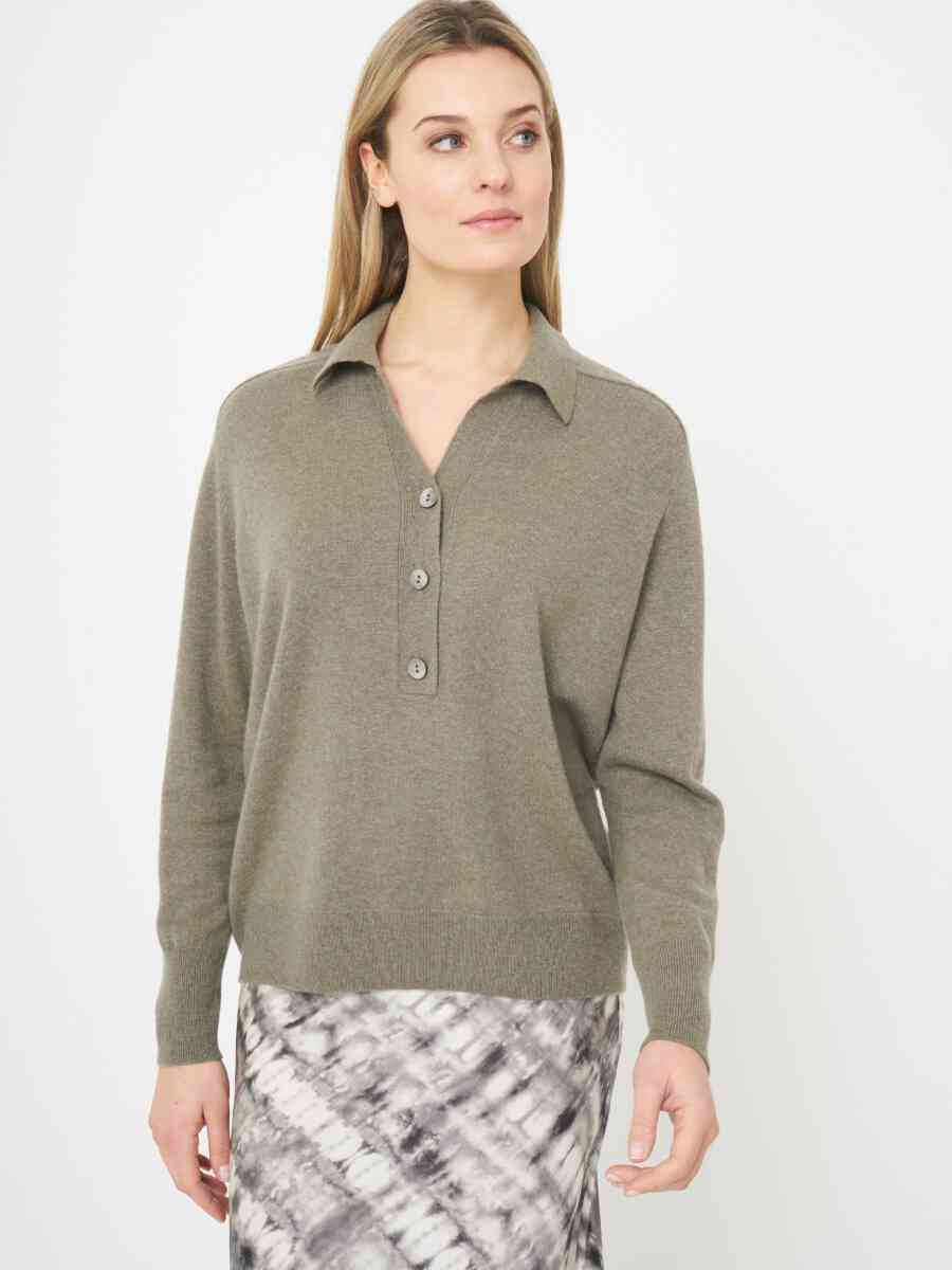 Polo neck organic cashmere sweater image number 0