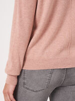 Casual cashmere sweater with ribbed boat neckline image number 3