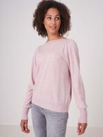 Organic cashmere sweater with ribbed boat neckline image number 0