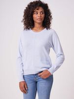 Organic cashmere sweater with dividing seam and pockets image number 0