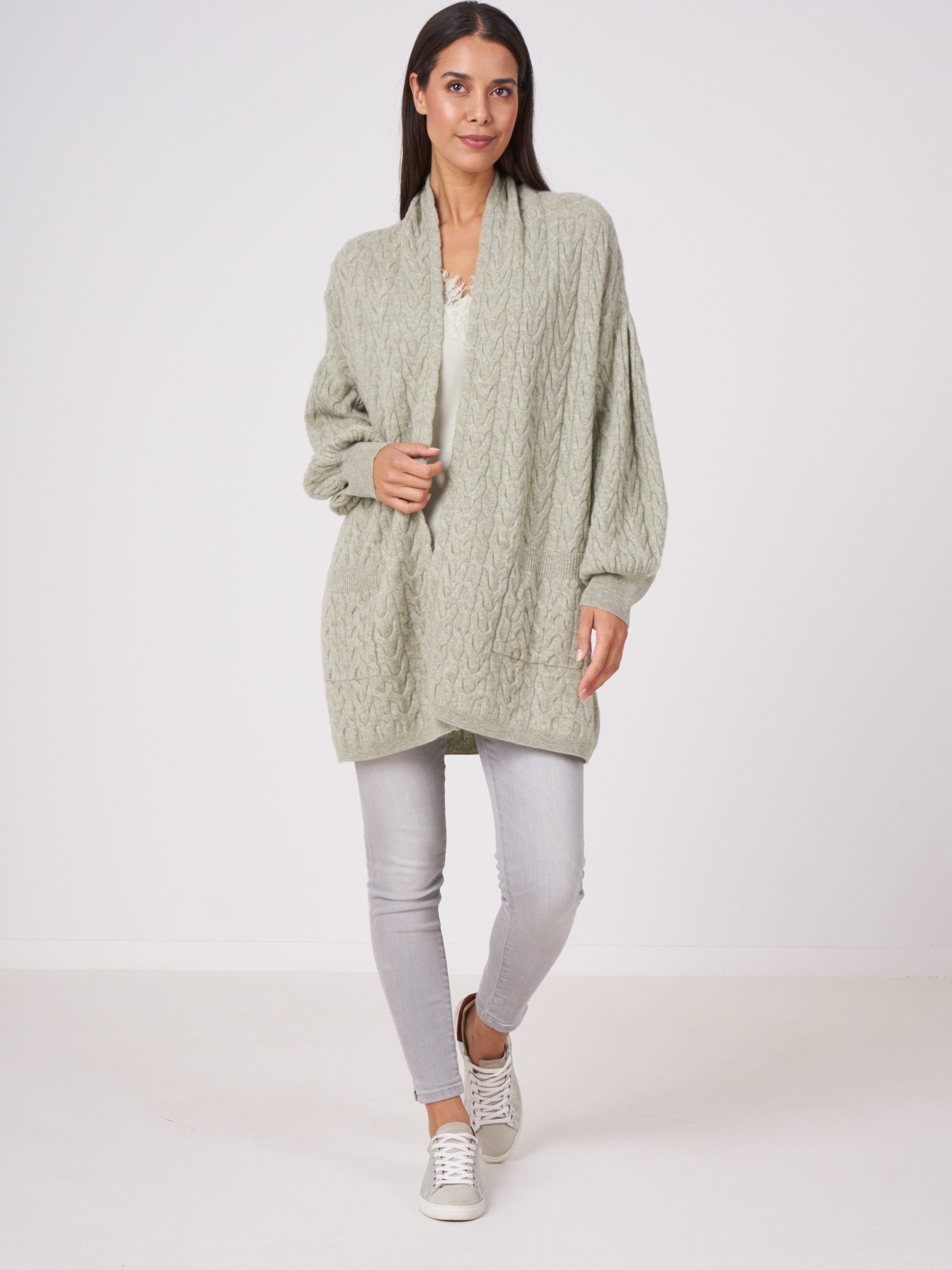 yo BIOTOP / Cashmere hook cardigan ホワイト