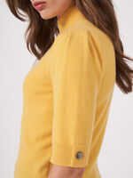 Cropped short sleeve cashmere sweater image number 3