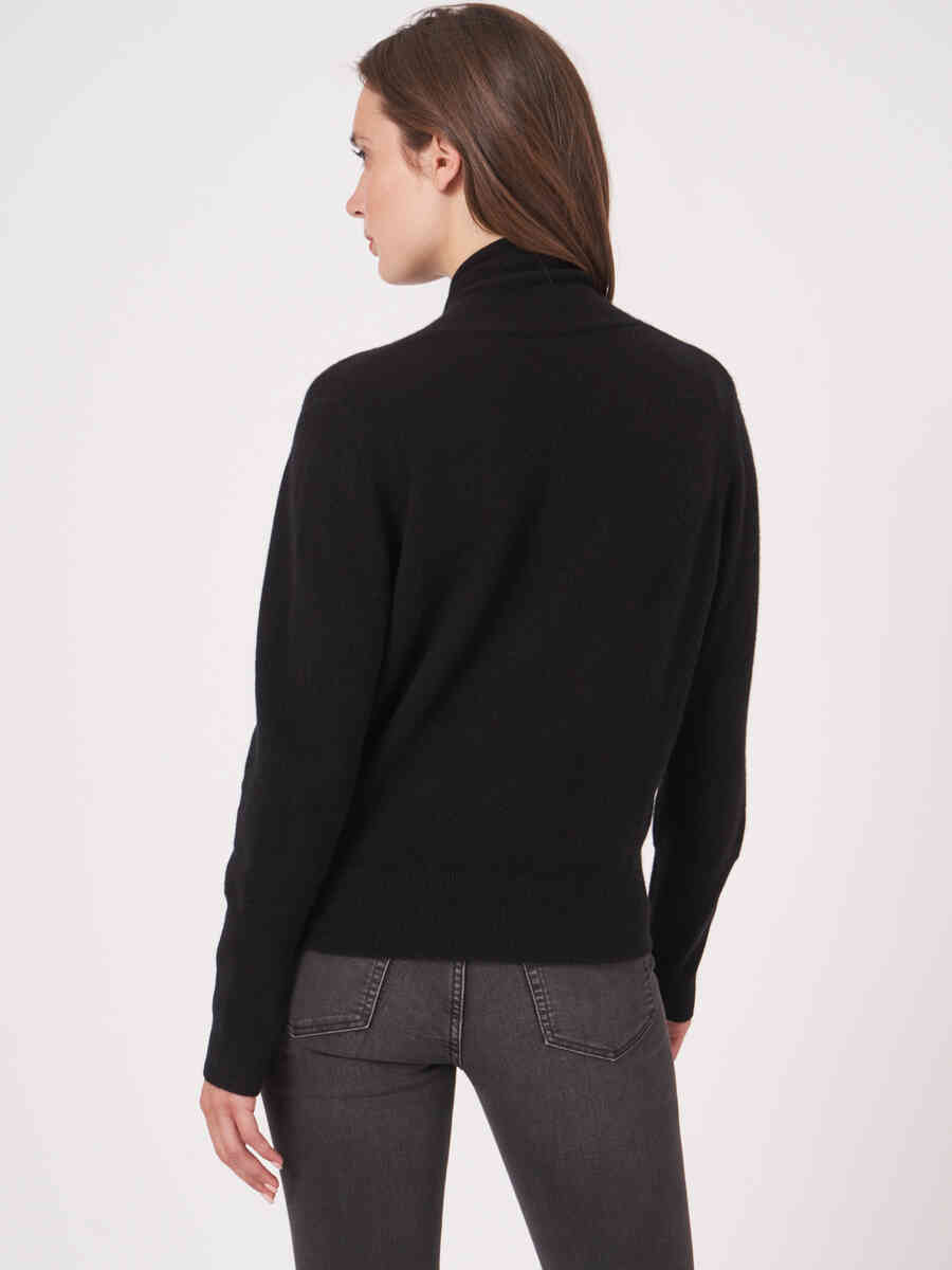 Wrap front organic cashmere sweater image number 1