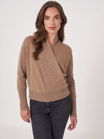 Wrap front organic cashmere sweater image number 0