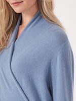 Wrap front organic cashmere sweater image number 3