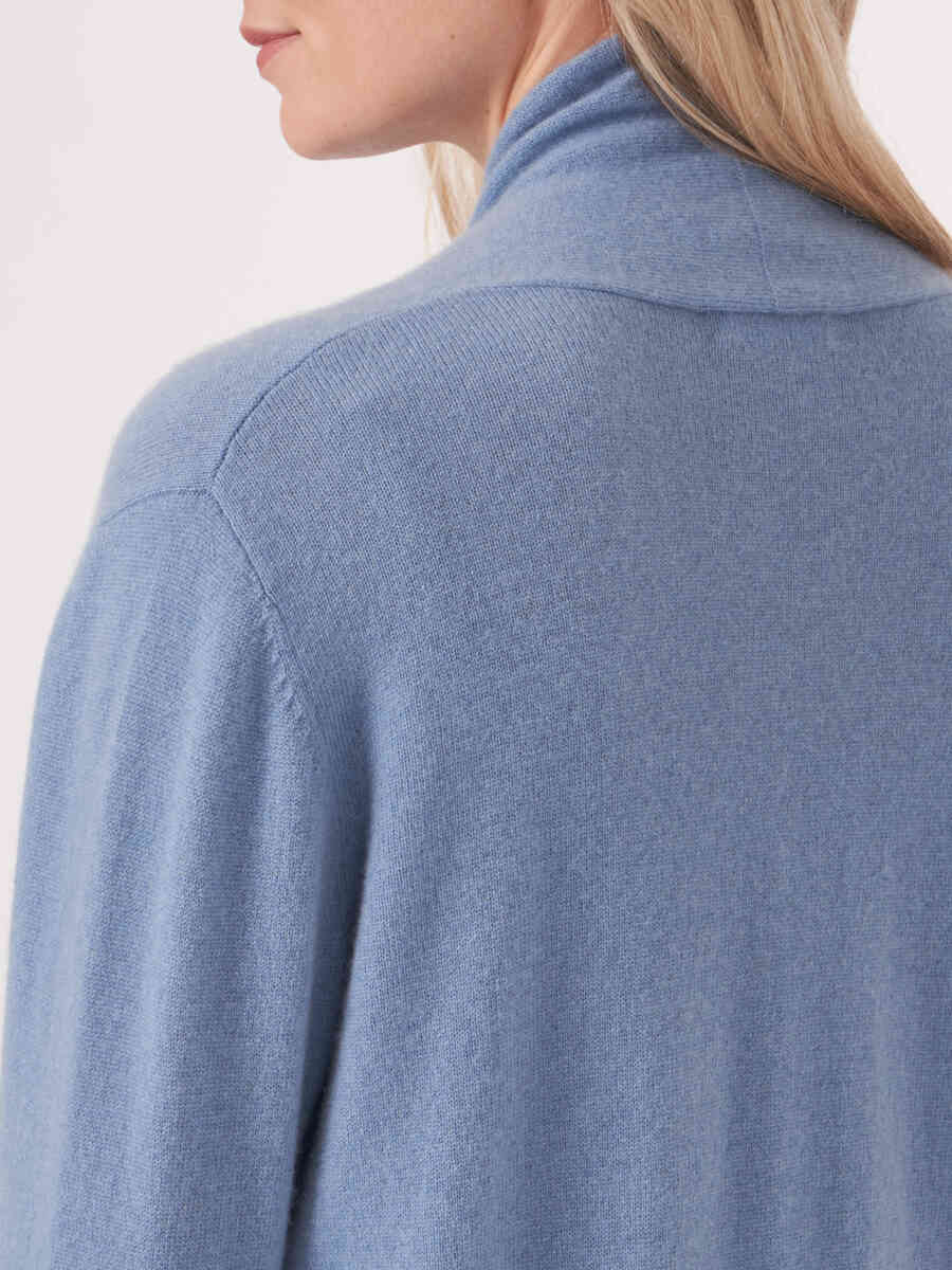Wrap front organic cashmere sweater image number 5