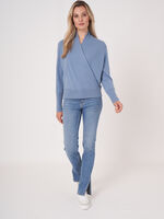Wrap front organic cashmere sweater image number 6