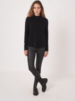 A-line cashmere sweater with stand collar image number 4