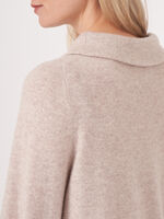 Cashmere sweater with Audrey Hepburn style boat neck collar image number 5