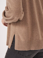 Cashmere sweater with Audrey Hepburn style boat neck collar image number 2