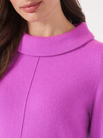 Cashmere sweater with Audrey Hepburn style boat neck collar image number 2