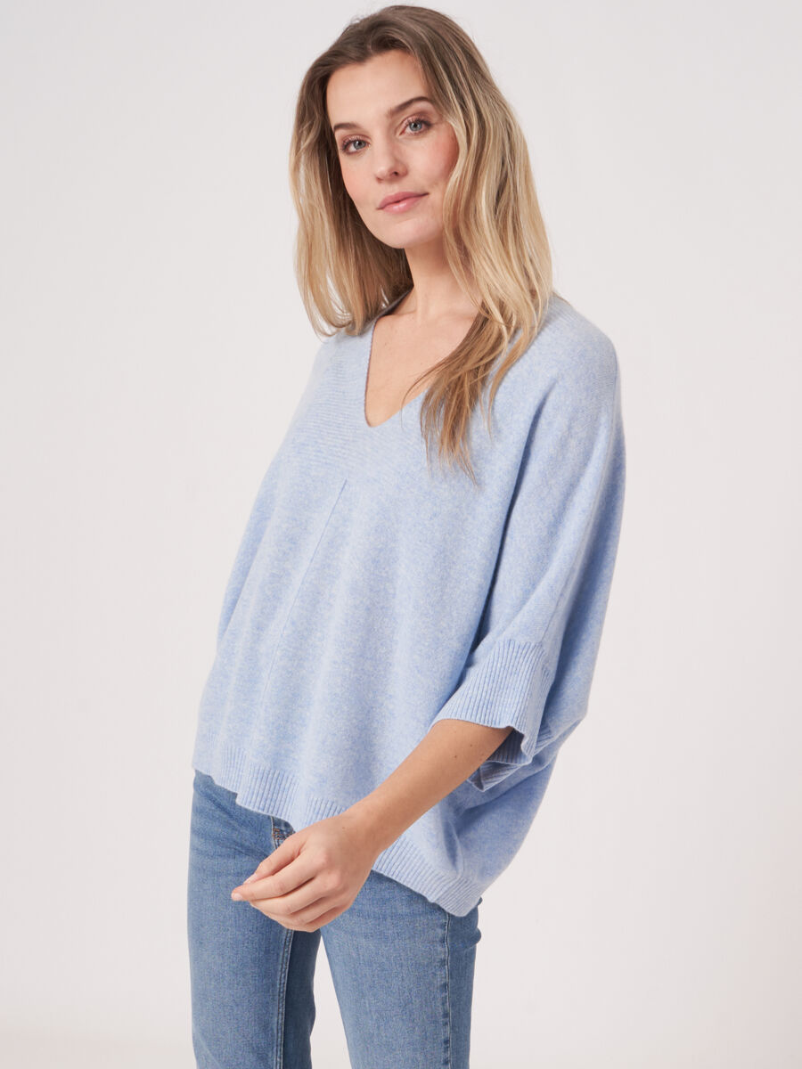 Oversized sleeveless organic cashmere sweater image number 0