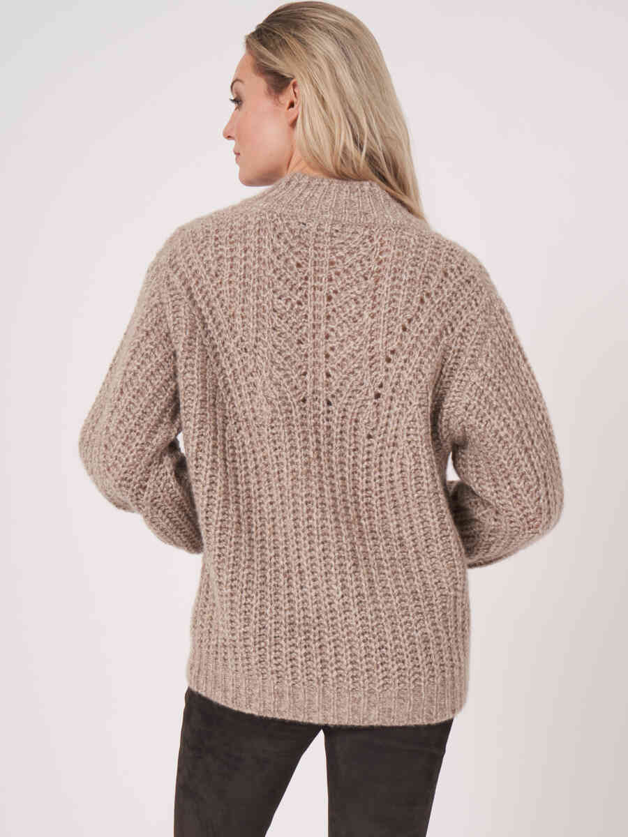 Chunky cashmere-silk sweater with shawl collar image number 2