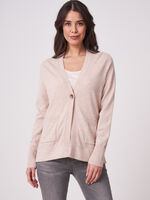 Organic cashmere silk blend cardigan with single button closure image number 0