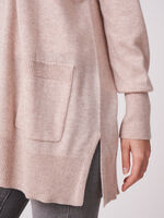 Organic cashmere silk blend open front cardigan with pockets image number 2