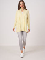 Organic cashmere silk blend open front cardigan with pockets image number 3