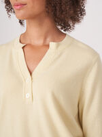 Organic cashmere silk blend short sleeve sweater image number 2