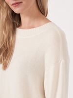 Basic round neck sweater with back slit image number 5