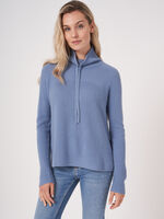 A-line knitted pullover with stand-up collar image number 0