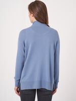 Open cardigan with ribbed scalloped shawl collar image number 1