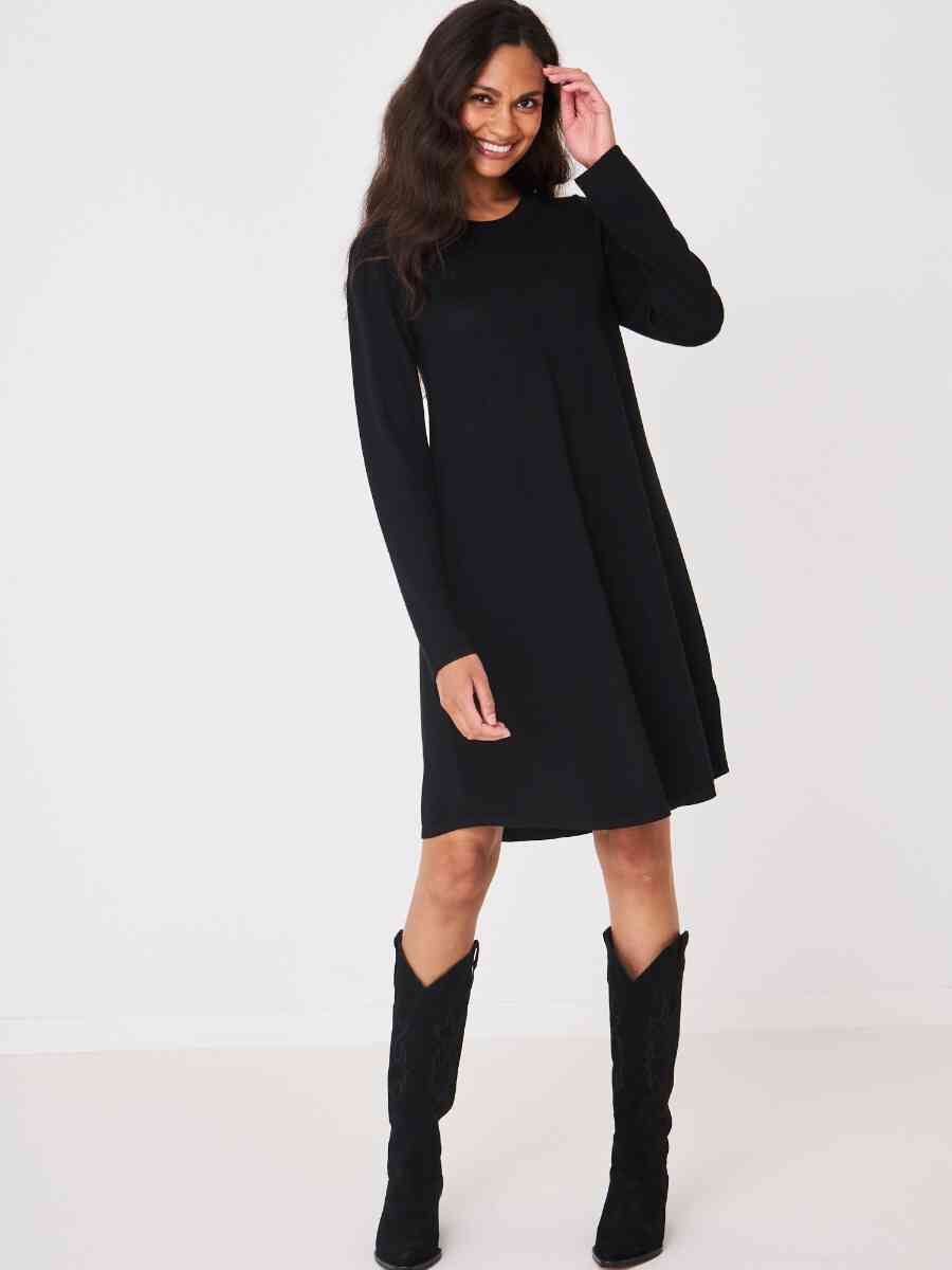 A-line knitted merino wool dress image number 3