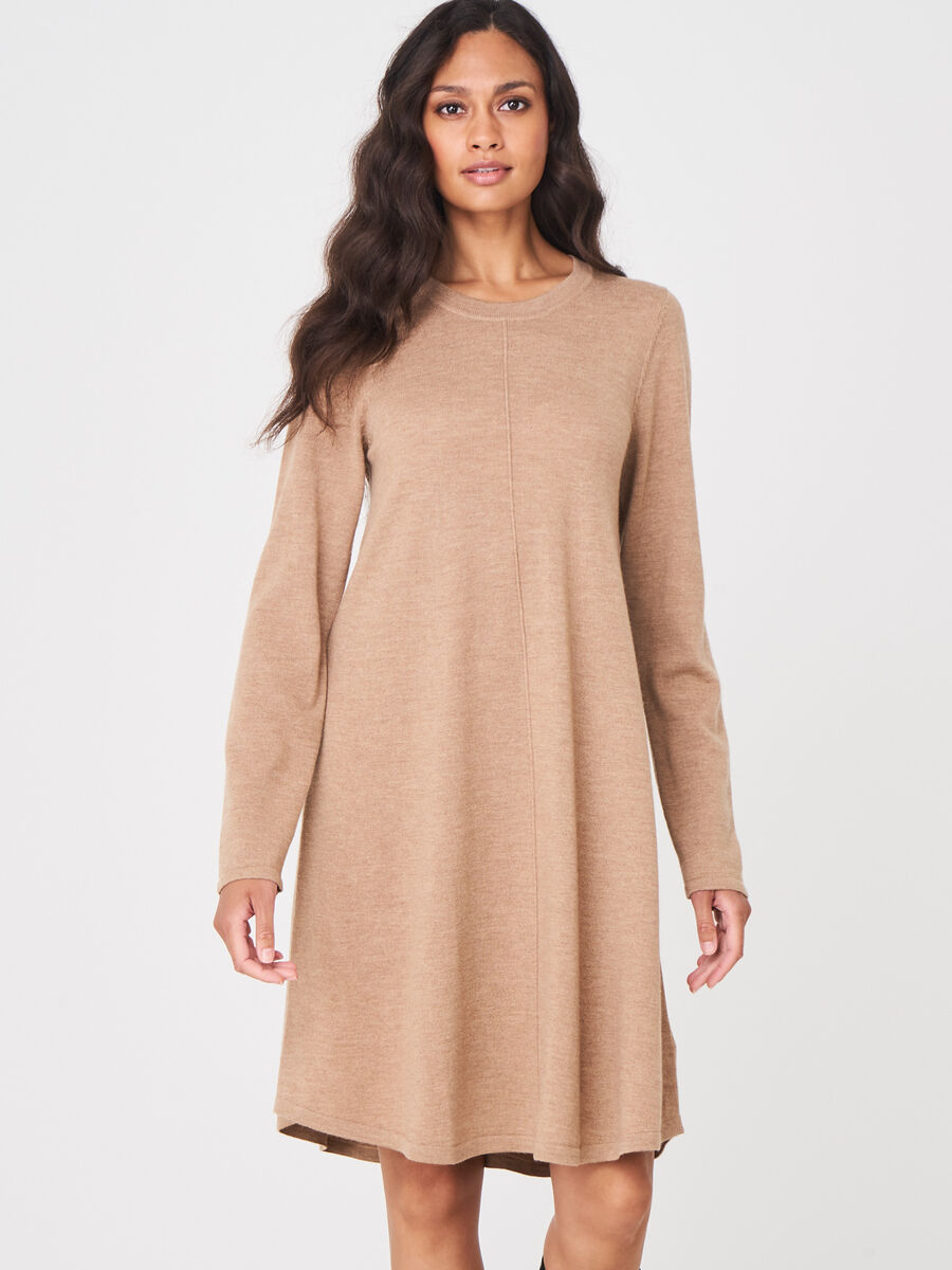 A-line knitted merino wool dress image number 0