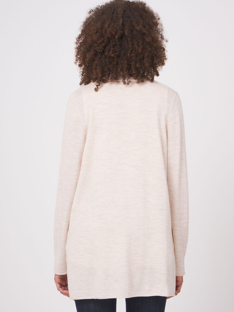 Fine knit merino wool shawl collar cardigan