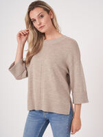 3/4 sleeves merino wool sweater image number 0