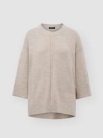 3/4 sleeves merino wool sweater image number 1