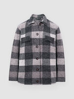 Intarsia knitted shirt with check pattern image number 1