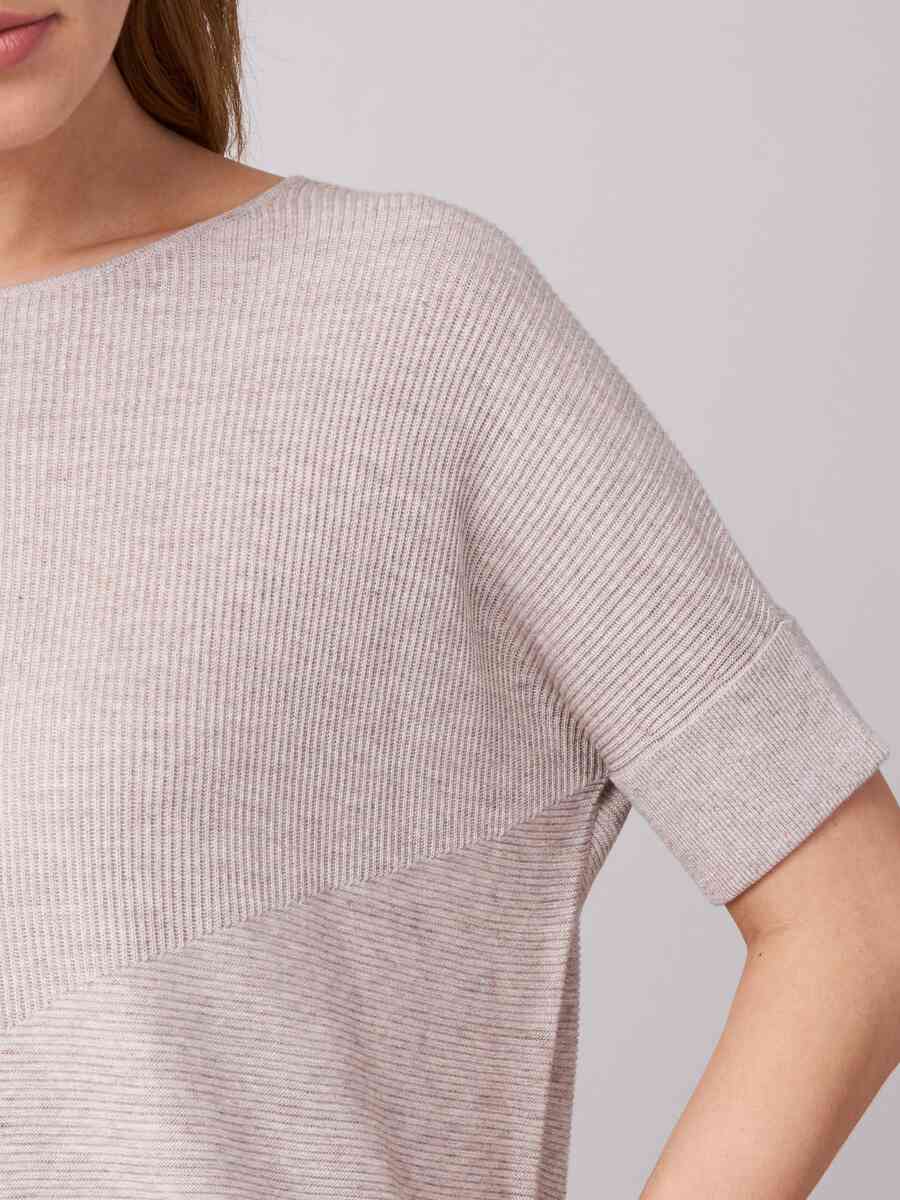Ribbed poncho sweater with rolled up sleeves image number 14