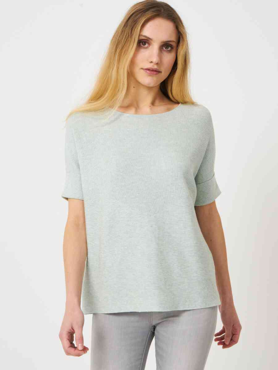Ribbed poncho sweater with rolled up sleeves image number 16