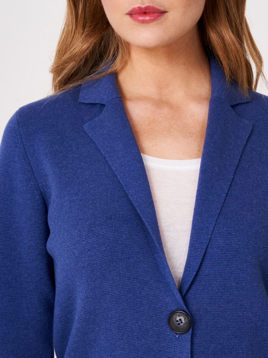 Long knitted cotton blazer