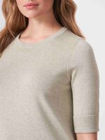 Basic fine knit short sleeve pullover in organic cotton blend image number 2