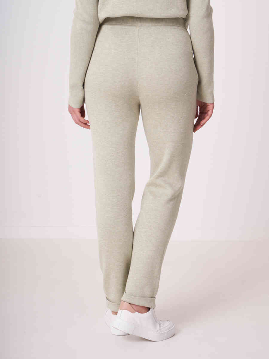 Knitted cotton blend jogging pants image number 1