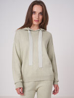 Knitted cotton blend hoodie image number 1