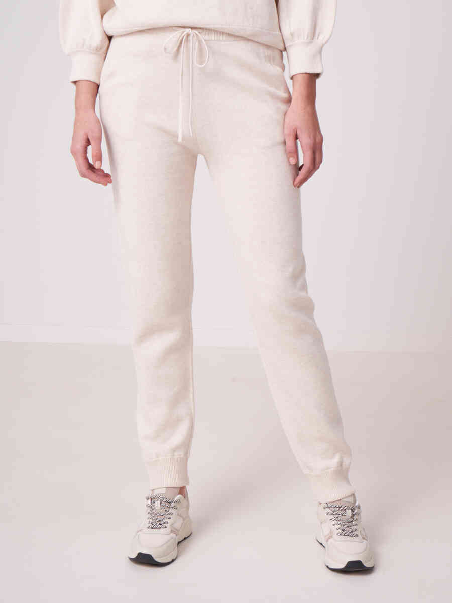 Knitted cotton blend sweatpants image number 0