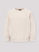 Pure cotton knit sweater with 3/4 puff sleeves image number 1