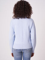 Wide sleeve cotton blend sweater with pockets image number 1