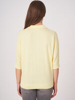 Cotton blend polo neck sweater image number 1