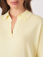 Cotton blend polo neck sweater image number 2