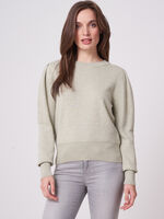 Pure cotton sweater with puff shoulders image number 0