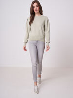 Pure cotton sweater with puff shoulders image number 3